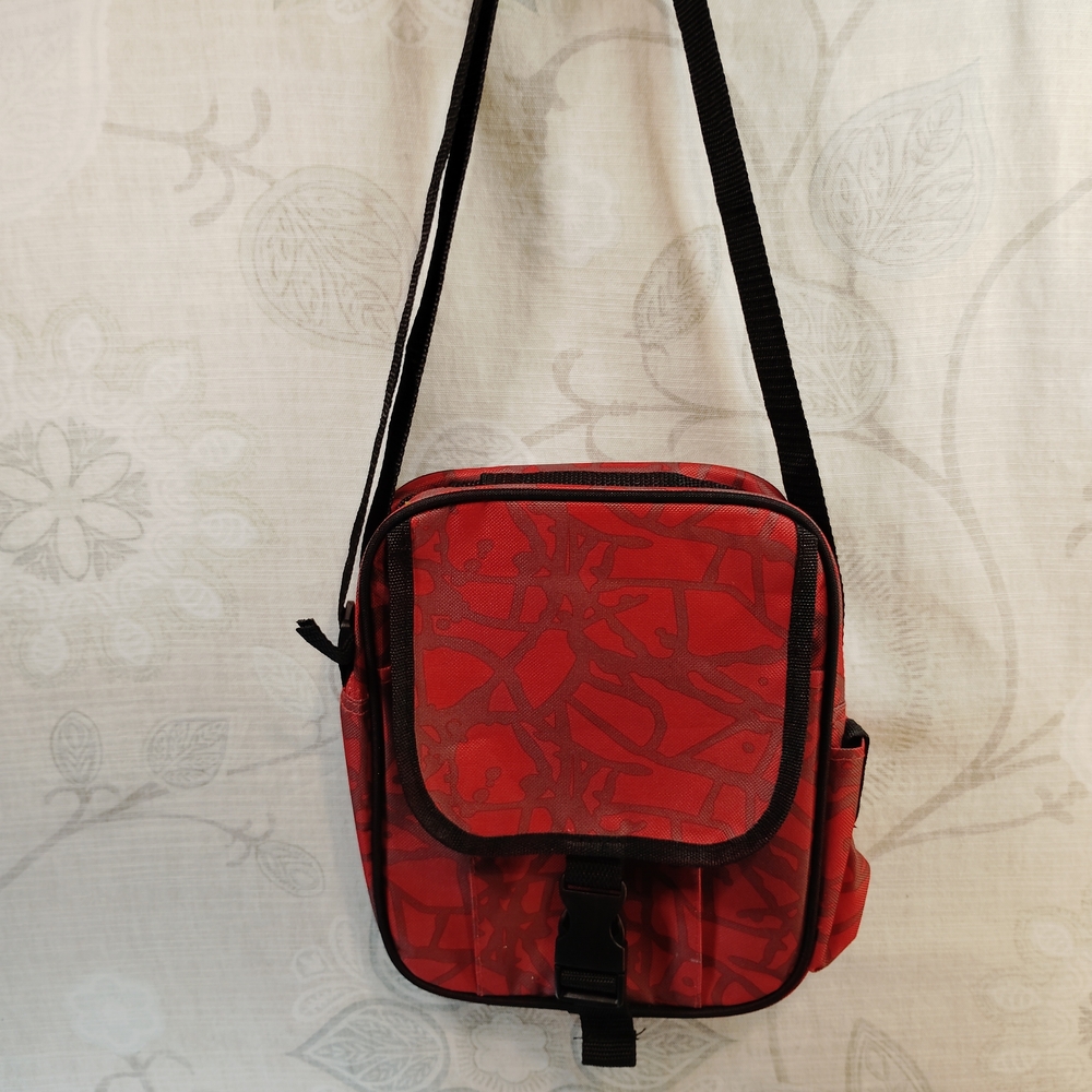 Chic Red Patterned Crossbody Bag - image 1